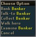Banker right click options