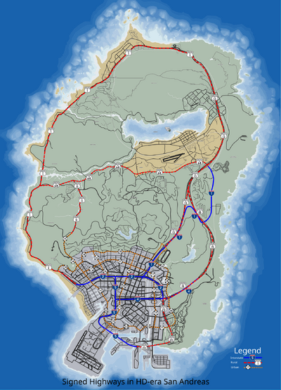 GTA V Highway Map