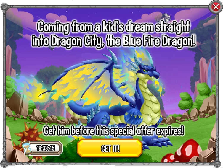 dragon city blue fire legendary