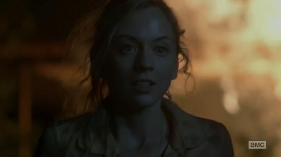 Image - Beth <b>walking away</b> from the fire in episode still. - Beth_walking_away_from_the_fire_in_episode_still