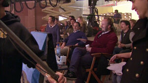 Warrick Brownlow-Pike on MMW set