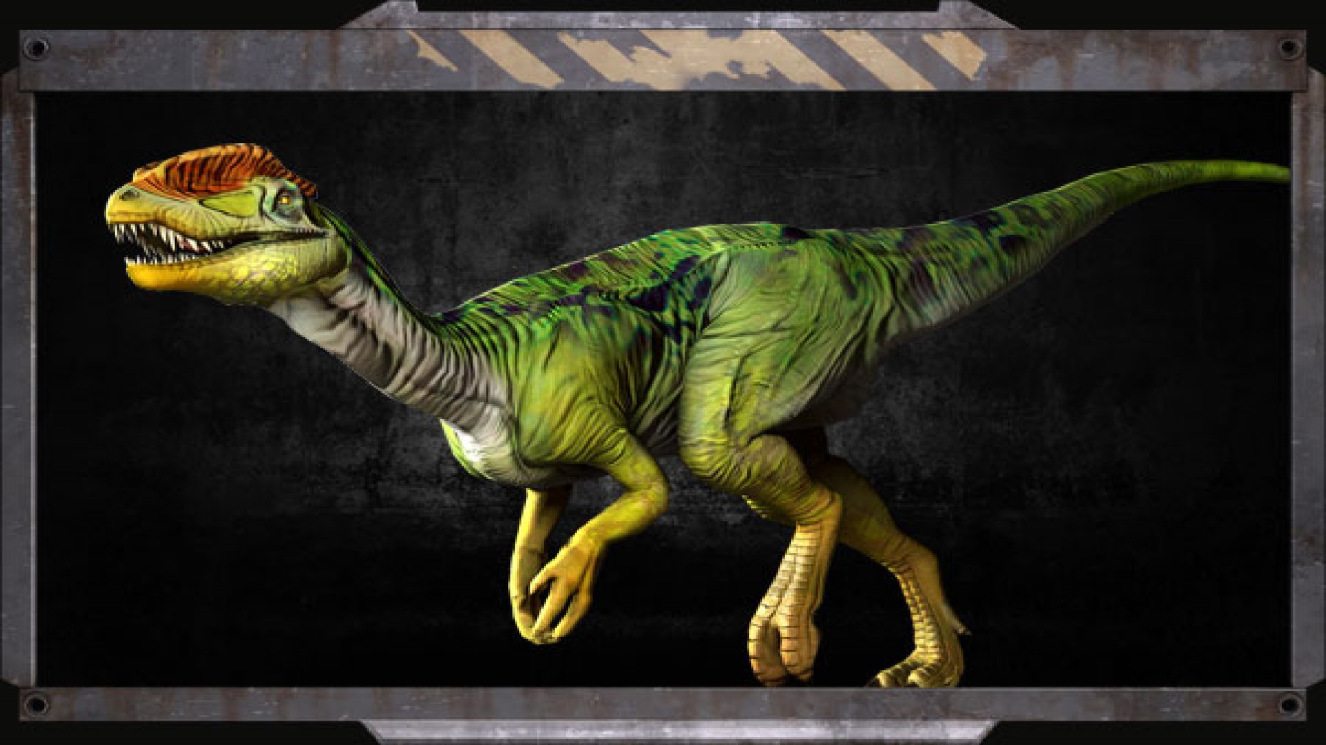 green dilophosaurus