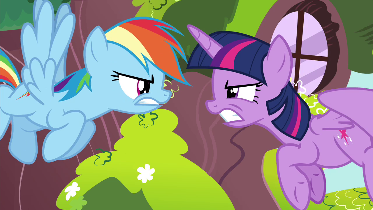 Image - Rainbow and Twilight angry at each other S4E21.png ...