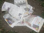 Cover with newspaper