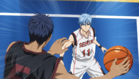 Kuroko misdirects Aomine's gaze