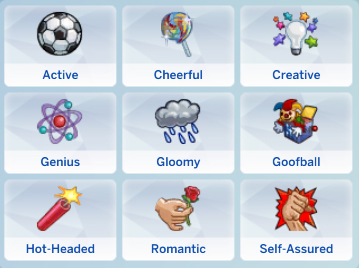 traits list sims 4