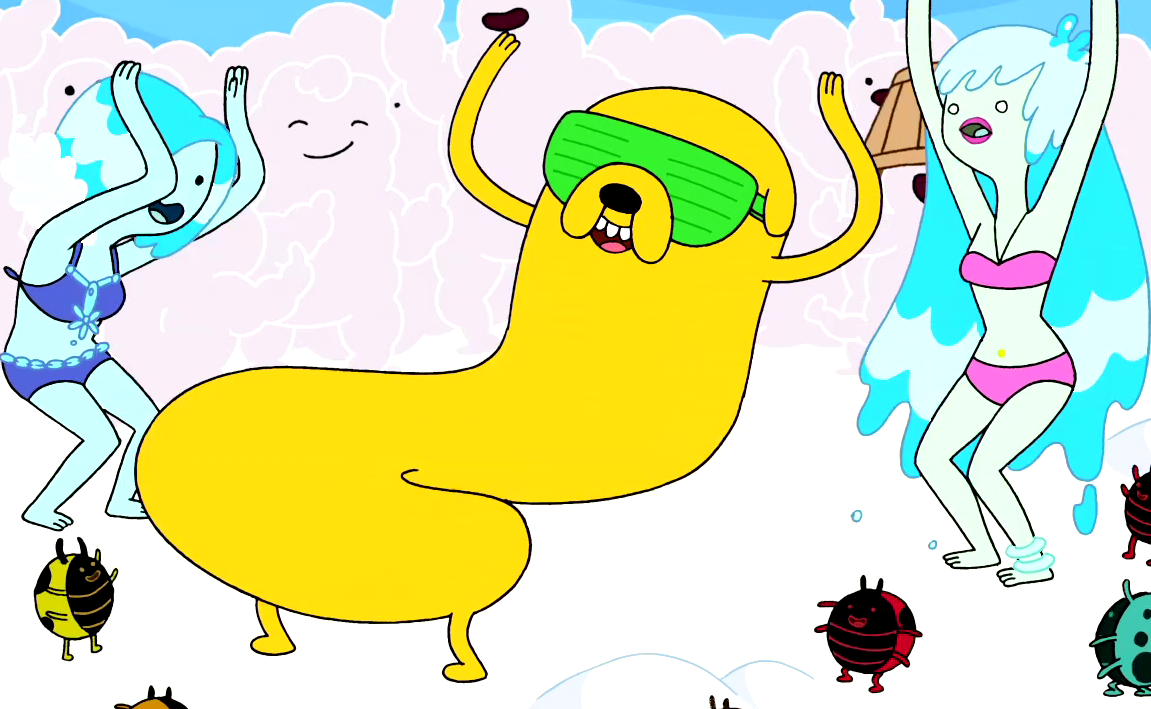 Image S2e7 Jake Partying With Nymphs Png The Adventure Time Wiki