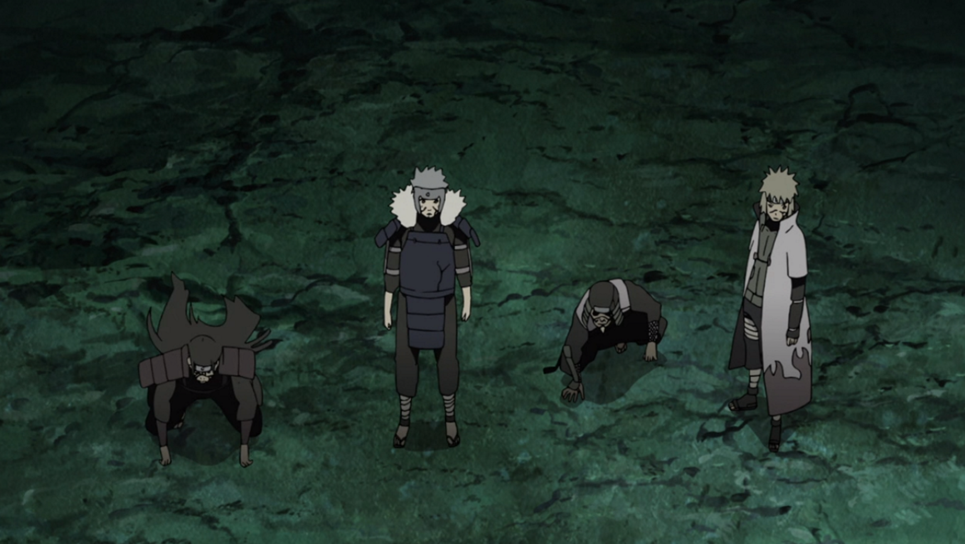 Os 4 Hokages chegam ao campo de batalha da guerra ninja. Episódios 372/373  