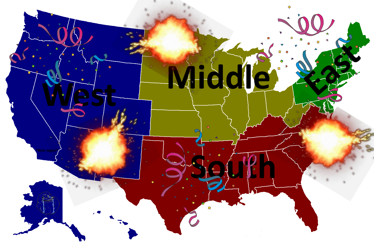 Regions Of The United States [1513x983] [OC] : R/MapPorn