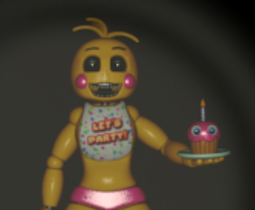 chica plush with cupcake