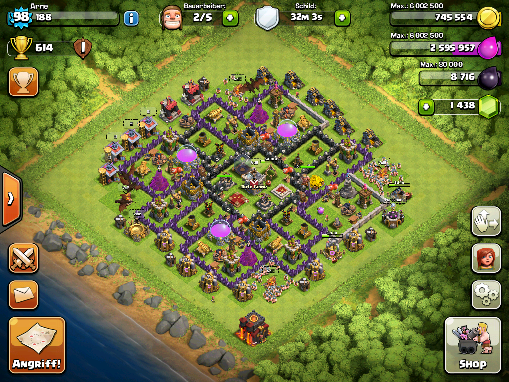 clash of clans rathaus level 12 dorf