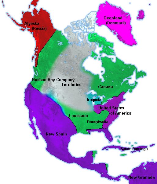 North America in 1801 (British Louisiana) - Alternative History