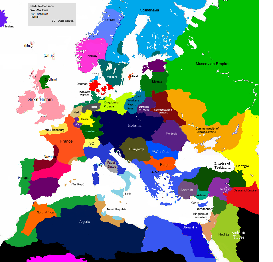 Europe 1430, 1709-1739 (Map Game) - Alternative History