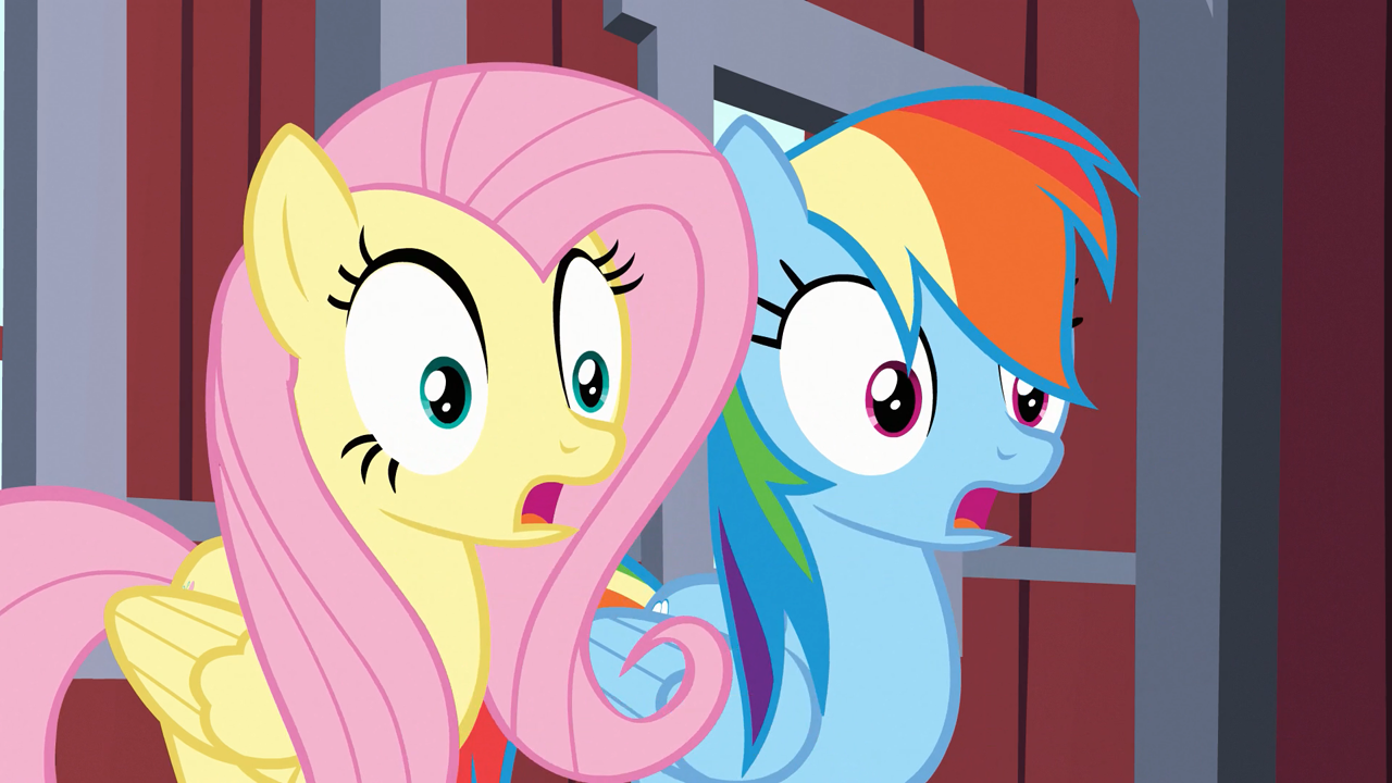 Image - Fluttershy and Rainbow Dash gasp S03E09.png - My Little Pony ...