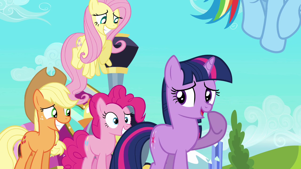 Image - Twilight and friends smiling nervously S03E12.png - My Little ...