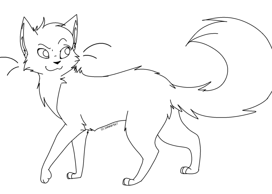 Image - Cat lineart by summerbkt-d5clw3n.png - Cats of the Stars Wiki