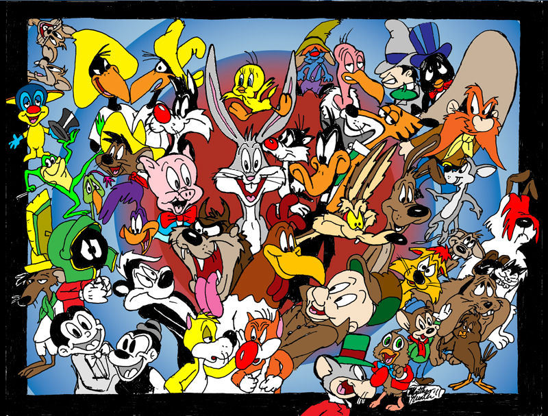 Image - Looney tunes crowd by matthewhunter-d4id44c.jpg - Looney Tunes Wiki