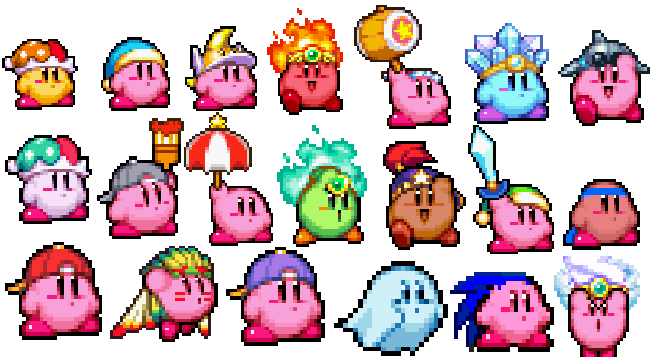 16 Bit Kirby Sprite Sheet Pixel Art Games Sprite Pixel Art - Bank2home.com