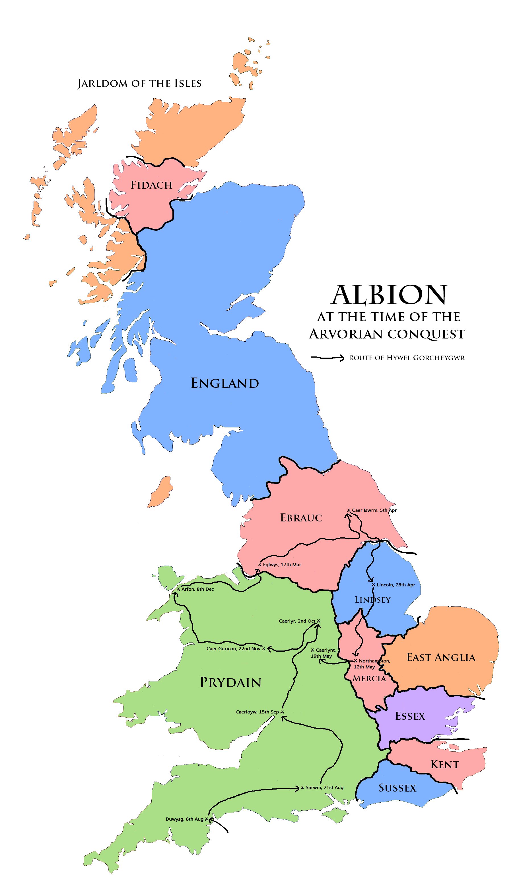 Arvorian conquest of Prydain (Fidem Pacis) - Alternative History