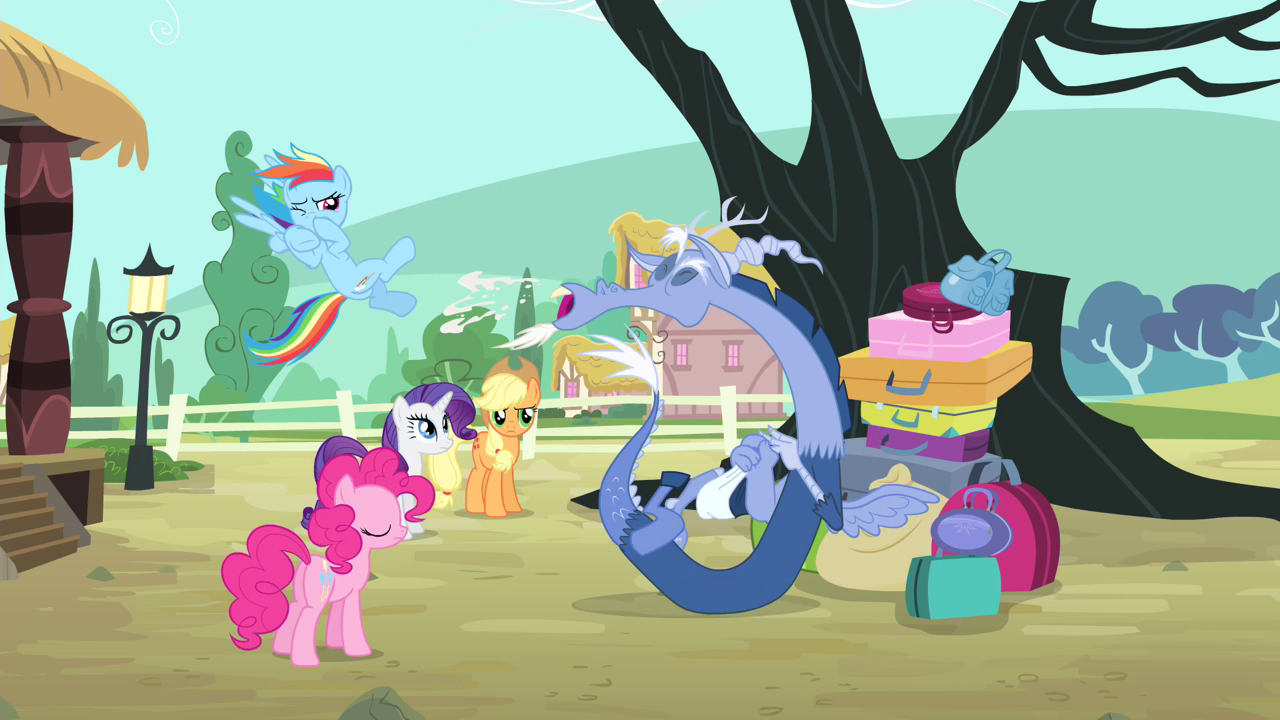 Image - Discord sneezing towards Rainbow S4E11.png - My Little Pony ...