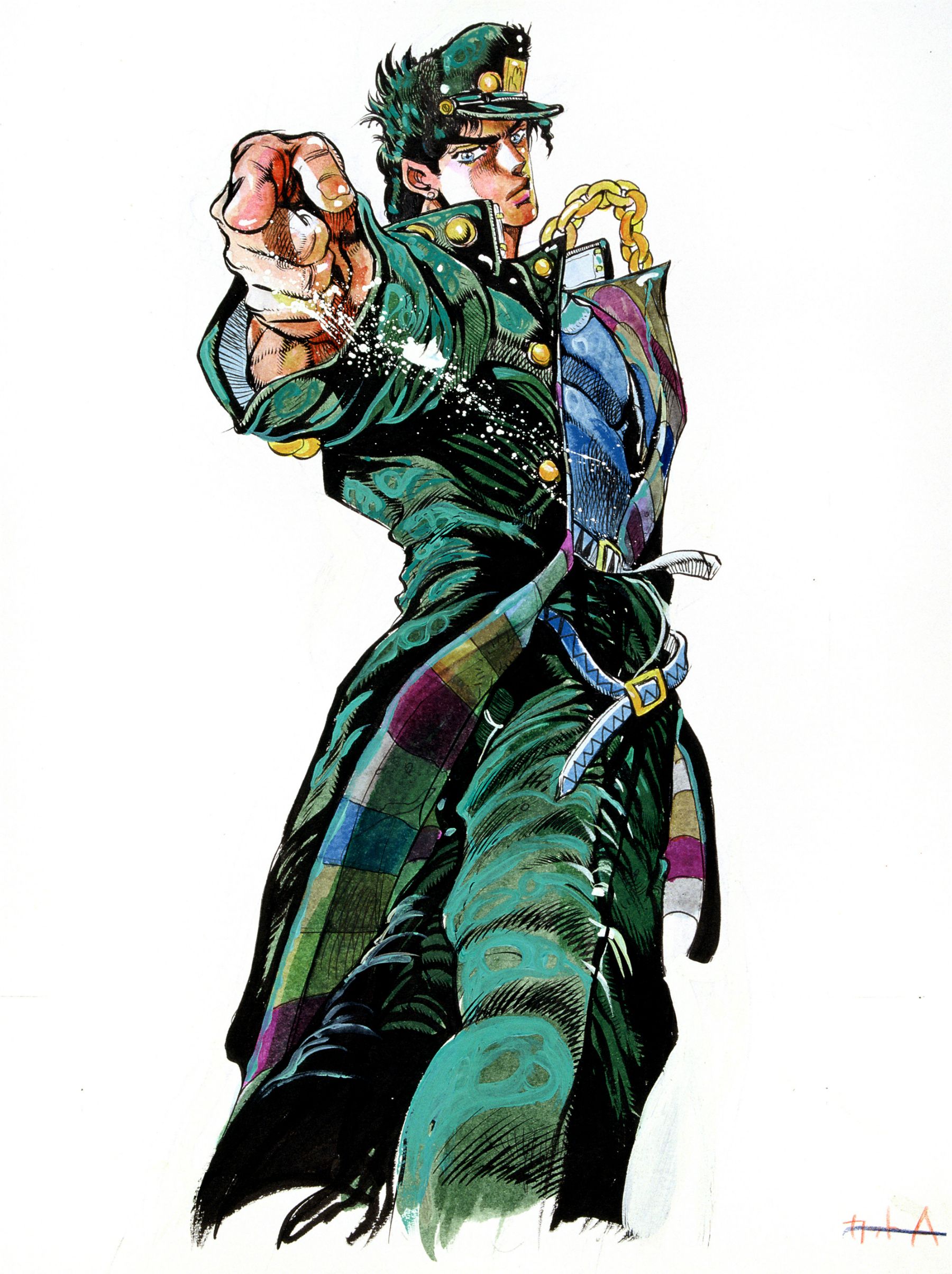 Download Dynamic Pose of Josuke Higashikata from JoJo's Bizarre Adventure  Wallpaper | Wallpapers.com