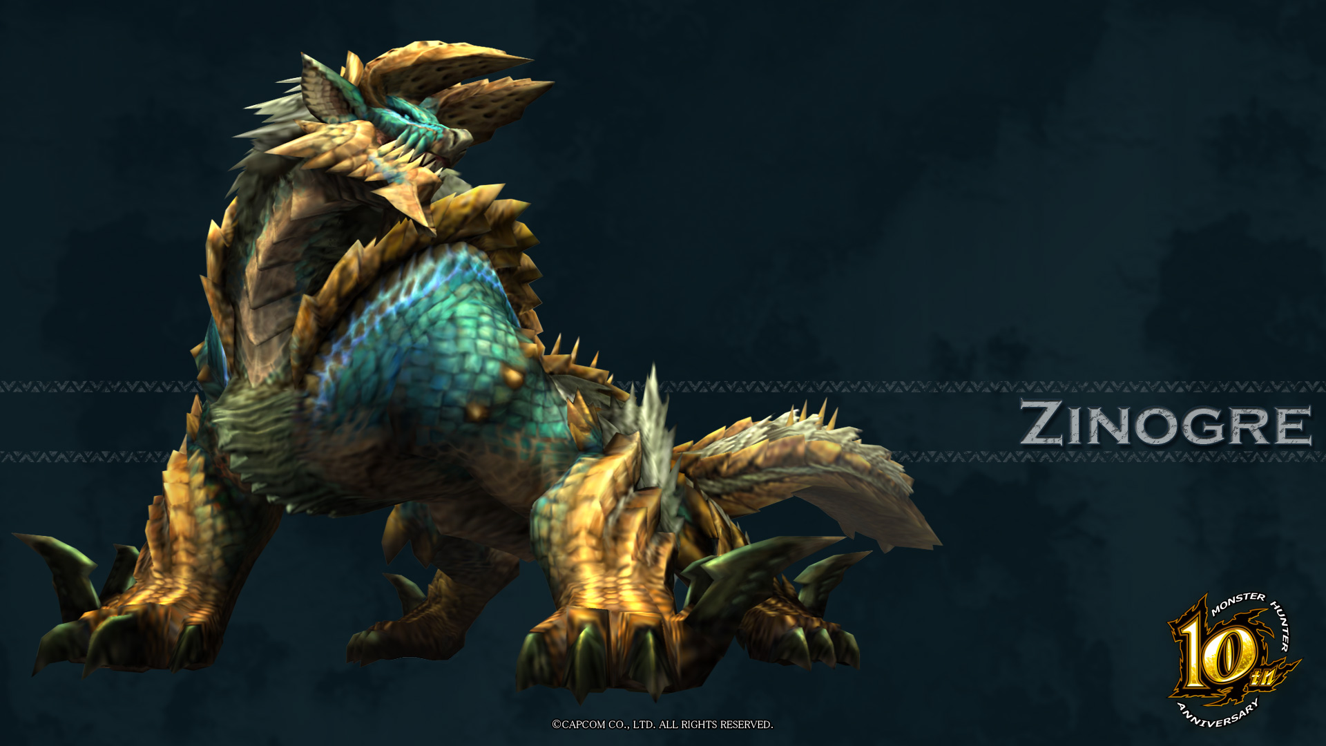 Image - MH 10th Anniversary-Zinogre Wallpaper 002.jpg - Monster Hunter ...