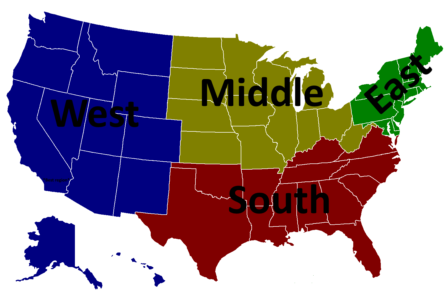 Regions of the United States [1513x983] [OC] : r/MapPorn